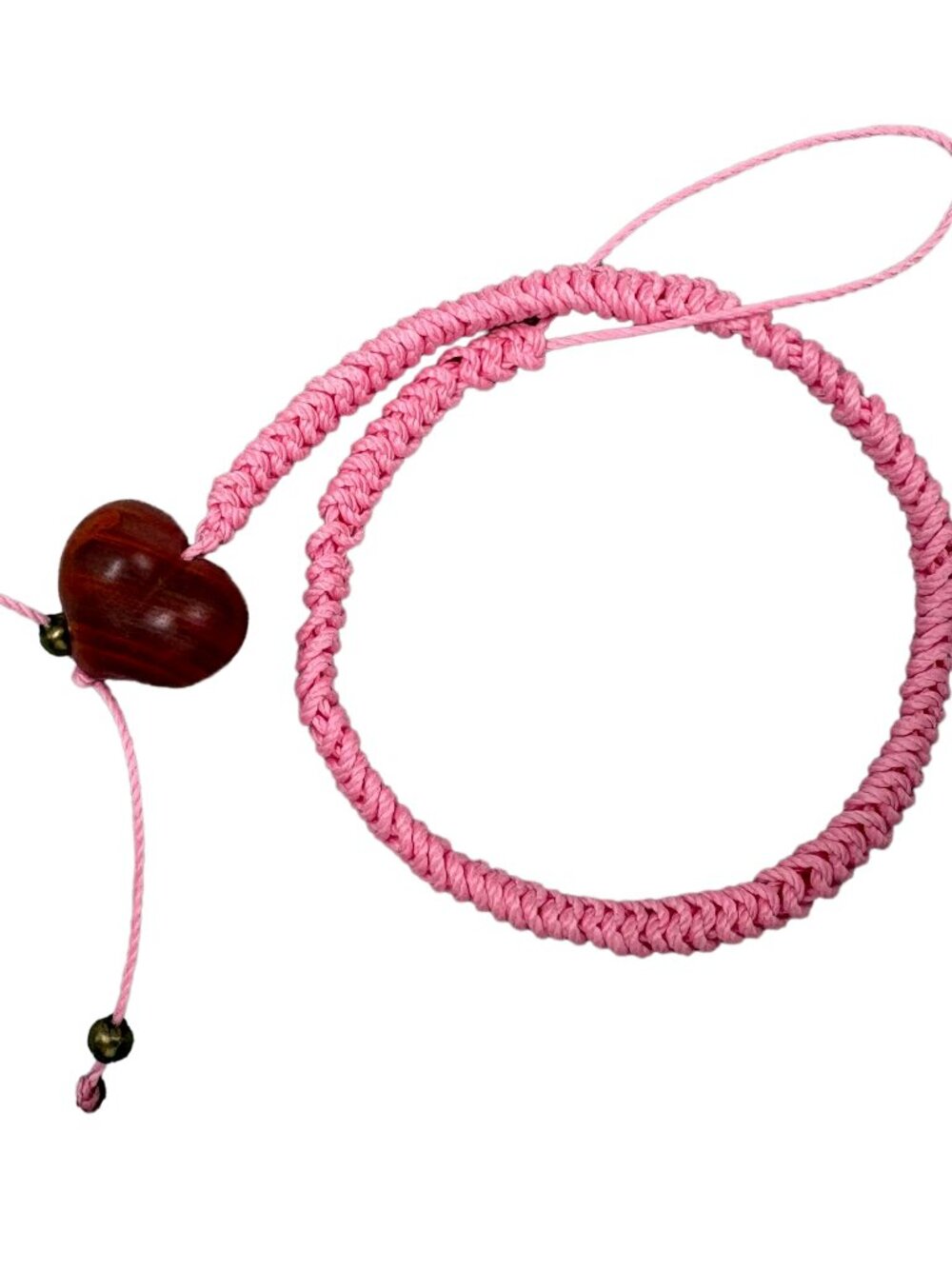 Pink Woven Bracelet Vajra Knot Natural Agate Heart Waterproof Cord Lucky Gift
